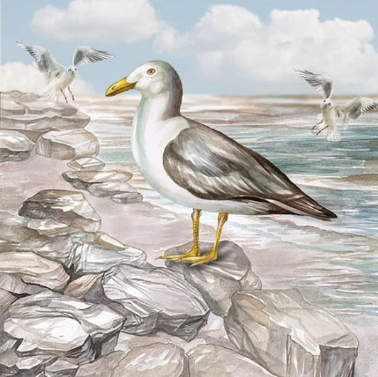 Seagull at BeachPaper Napkin - Luncheon Size