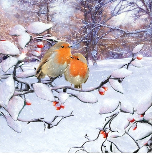 Christmas Robin Bird  -Luncheon Size