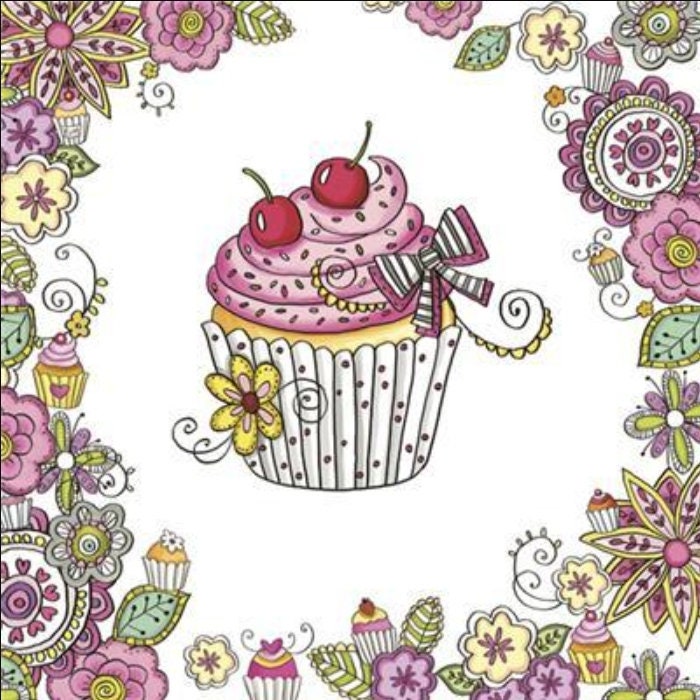 Cupcake Dessert Paper Napkin - Luncheon Size