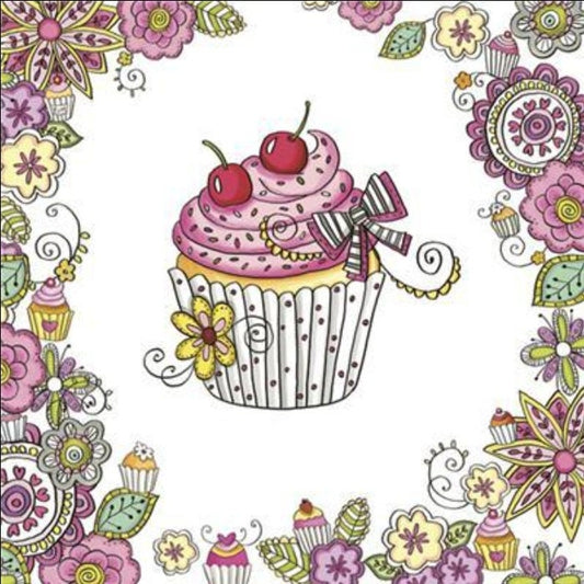 Cupcake Dessert Paper Napkin - Luncheon Size