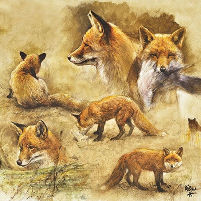 Wild Fox Paper Napkin - Luncheon Size