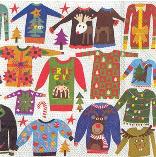 Christmas Sweater Paper Napkin - Cocktail Size