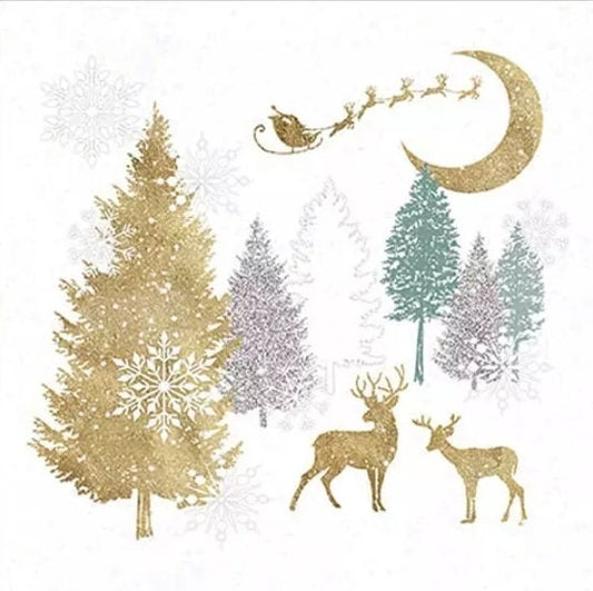 Santa Sleigh Paper Napkin - Luncheon Size
