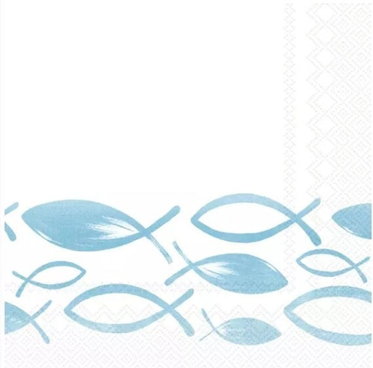 Fish Jesus Paper Napkin - Cocktail Size- Cocktail Size