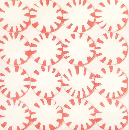 Christmas Peppermint Paper Napkin - Cocktail Size