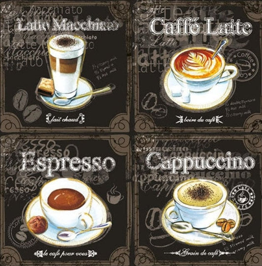 Coffee Cafe Paper Napkin -  Luncheon Size