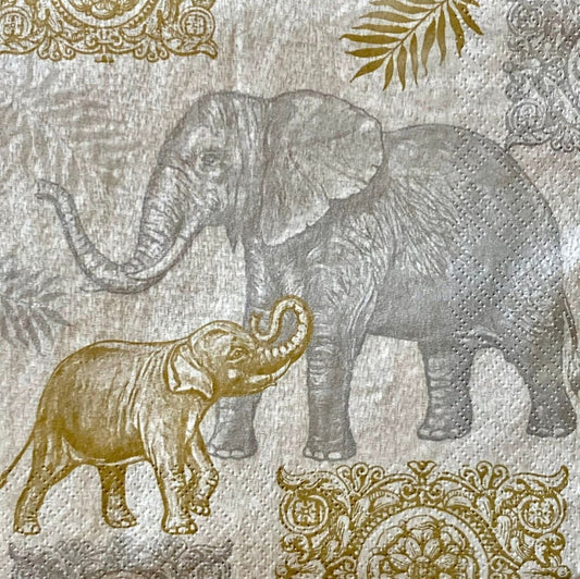 Elephant Family Paper Napkin -Luncheon Size