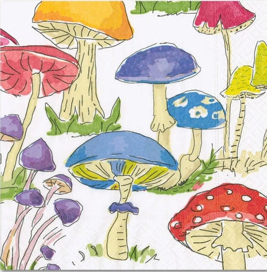 Mushroom Paper Napkin - Cocktail Size