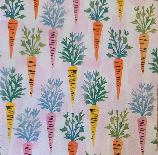 Easter Carrots Paper Napkin - Cocktail Size