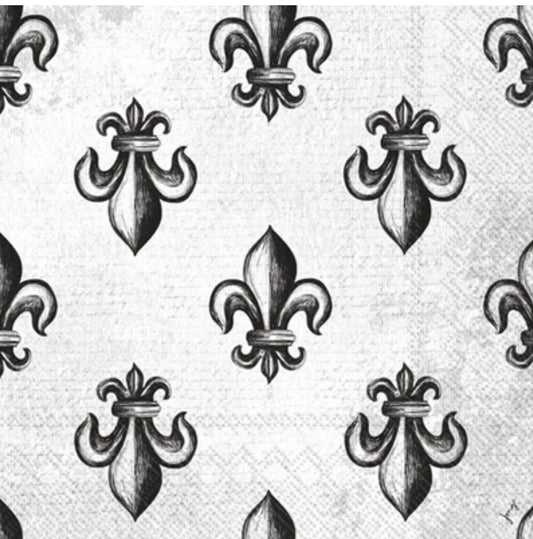 Fleur De Lis Paper Napkin - Luncheon Size