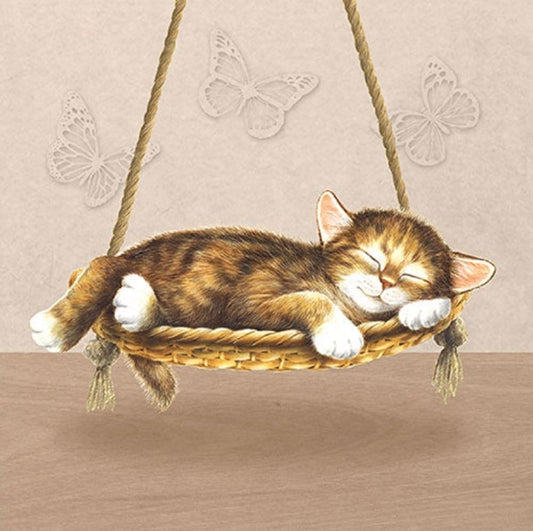 Sleeping Cat Paper Napkin - Luncheon Size