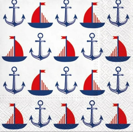Sailboat Nautical Paper Napkin - Luncheon Size
