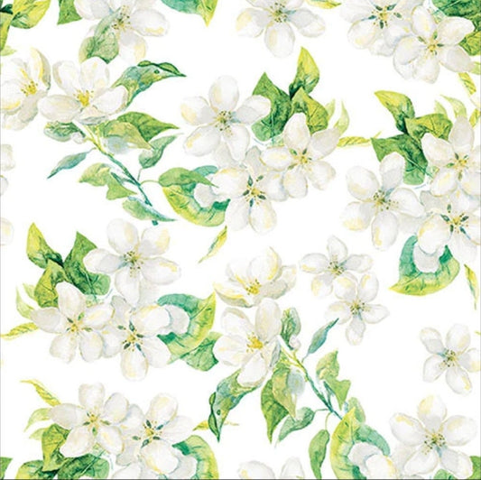 White Blossom Paper Napkin - Luncheon Size
