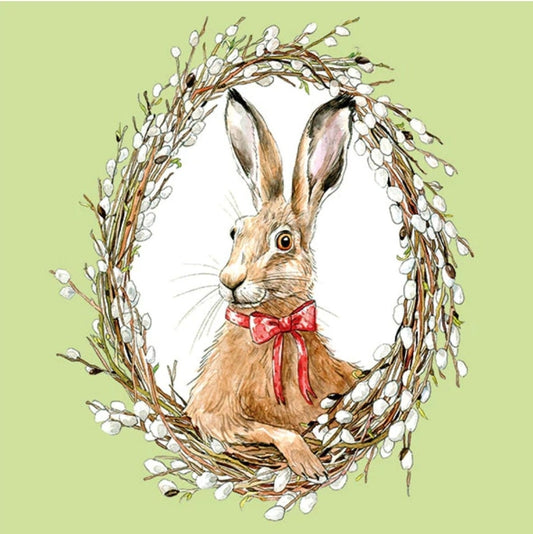Easter Rabbit Wreath Paper Napkin - Luncheon Size