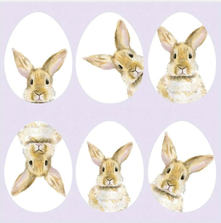 Easter Rabbit Egg Collage Paper Napkin - Luncheon Size