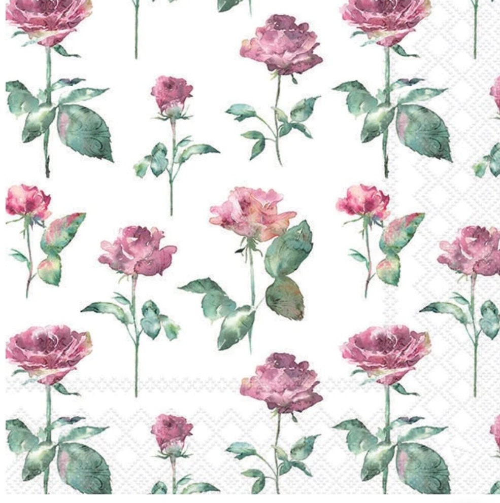 Rose Scatter Paper Napkin - Luncheon Size
