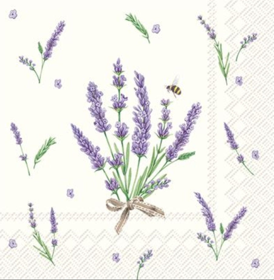 Lavender Bouquet Paper Napkin - Cocktail Size