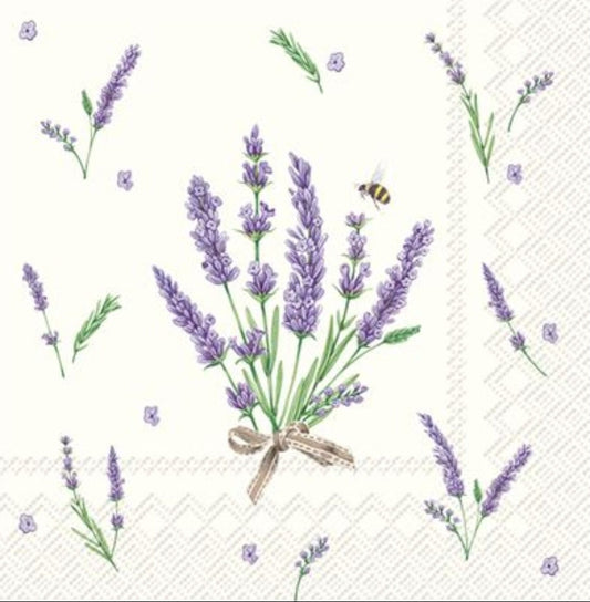 Lavender Bouquet Paper Napkin - Cocktail Size