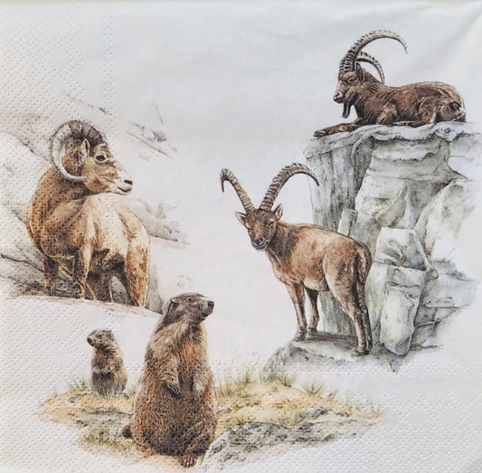 Mountain Goat Ram Prairie Dog Paper Napkin - Luncheon Size