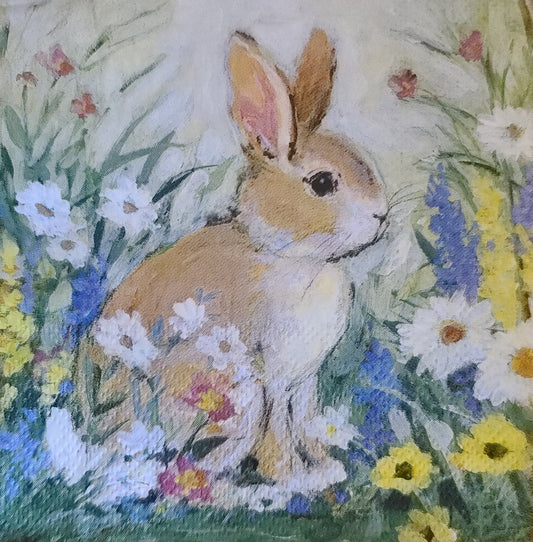 Easter Bunny Pastel Paper Napkin - Cocktail Size