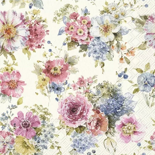 Rose Flower Bouquet Paper Napkin - Luncheon Size