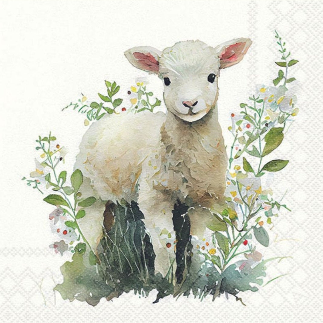 Lamb Paper Napkin - Luncheon Size