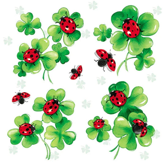 Ladybug & Clover Paper Napkin - Luncheon Size