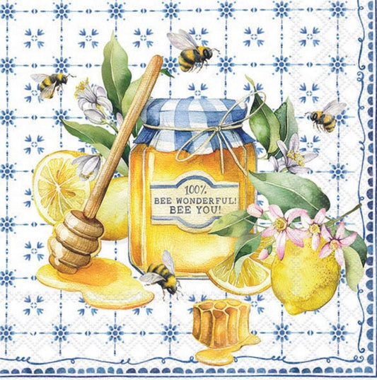 Honey Bee Paper Napkin - Luncheon Size