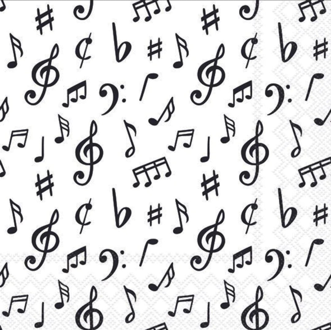 Music Notes Paper Napkin - Luncheon Size