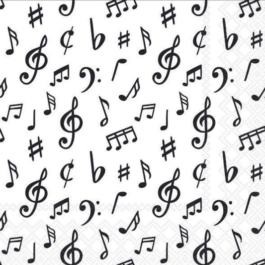 Music Notes Paper Napkin - Luncheon Size