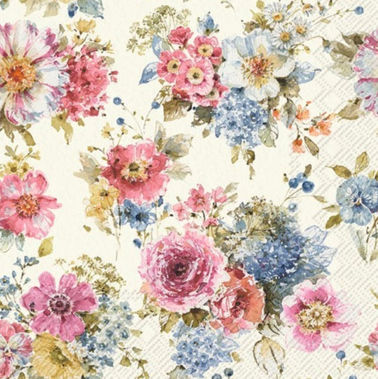 Rose Bouquet Scatter Paper Napkin - Luncheon Size