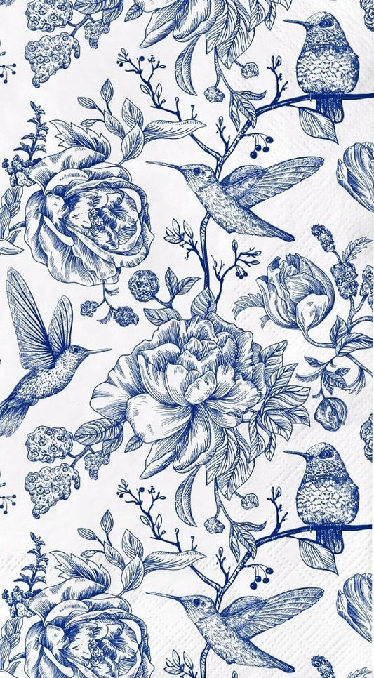 Blue & White Toile Paper Napkin - Guest Size