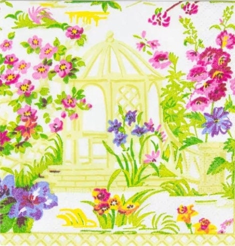 Garden Chinoiserie Paper Napkin - Cocktail Size