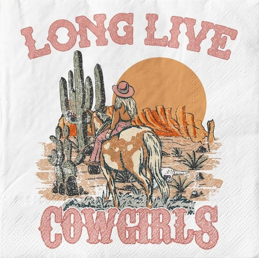 Western Cow Girl Paper Napkin - Luncheon Size