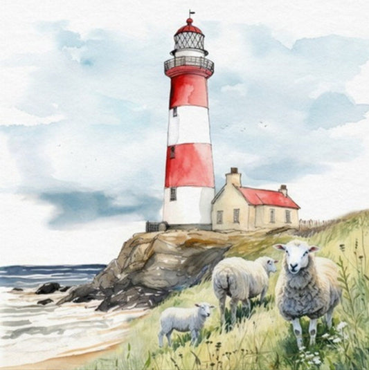 Lighthouse Sheep Paper Napkin - Luncheon Size