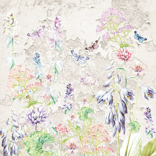 Purple Fresco Floral Paper Napkin - Luncheon