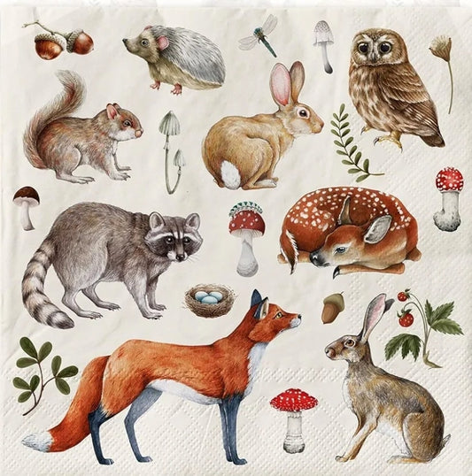 Forest Animals Paper Napkin - Luncheon Size