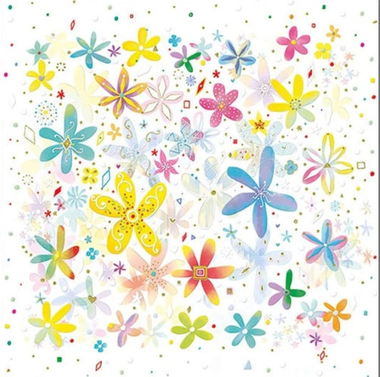 Flowers Cheerful Paper Napkin - Luncheon Size