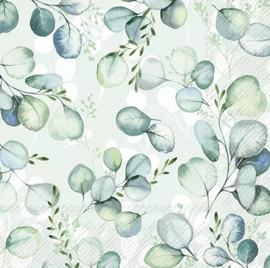 Eucalyptus Leaves Paper Napkin - Cocktail Size