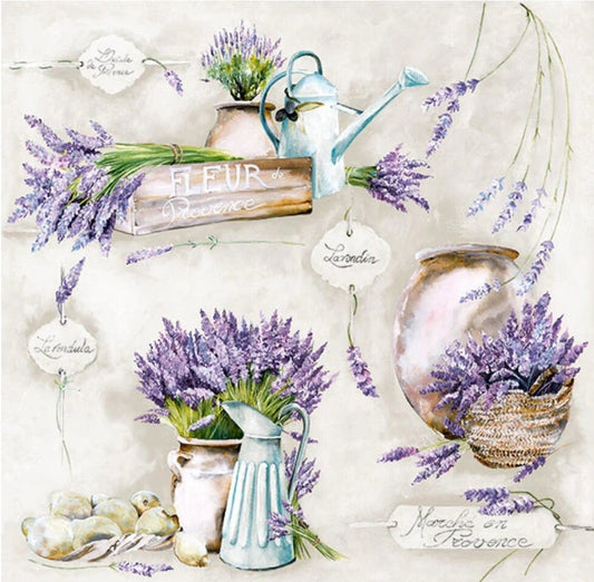 French Lavendar Pots Paper Napkin - Luncheon Size