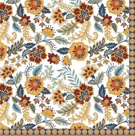 Fall Floral Paisley Paper Napkin - Luncheon Size