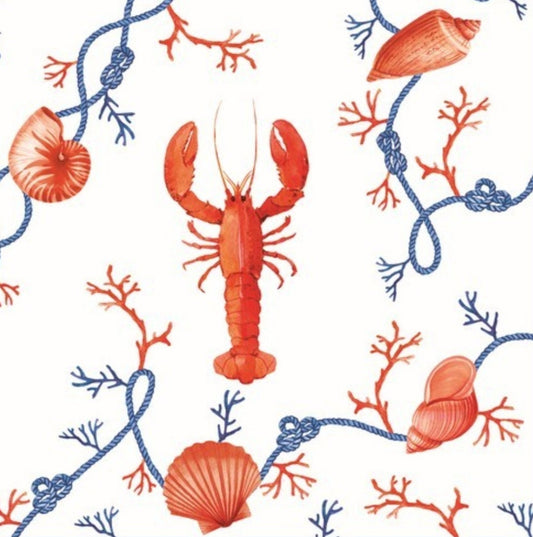 Crab & Seashell Fish Paper Napkin - Luncheon Size