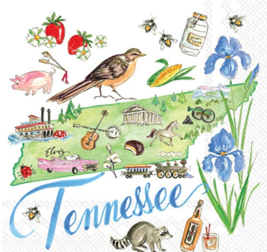 Tennessee State Paper Napkin - Cocktail Size