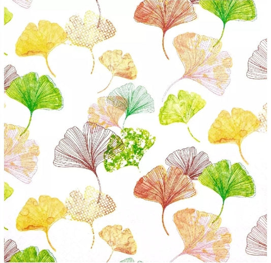 Ginkgo Leaf Pattern Paper Napkin - Luncheon Size