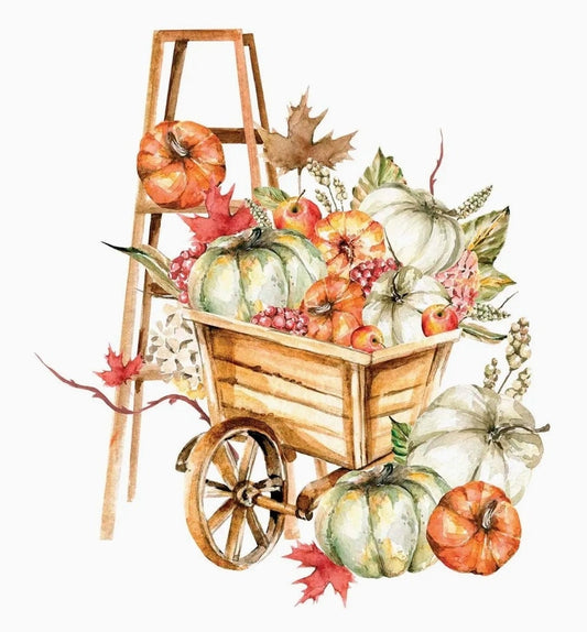 Fall Pumpkin Harvest Paper Napkin - Cocktail Size