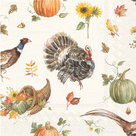 Fall Cornucopia  Paper Napkin - Cocktail Size