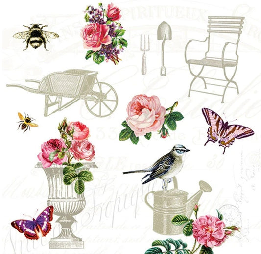 Rose Garden Paper Napkin - Luncheon Size