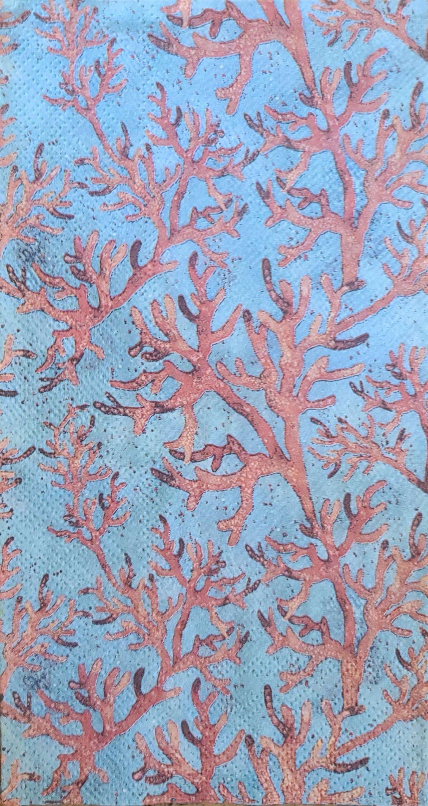 Ocean Coral Blue & Red Paper Napkin - Guest Size
