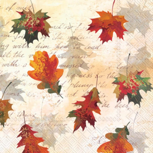 Fall Leaves Paper Napkin - Cocktail Size