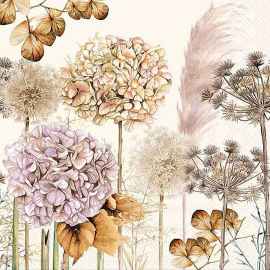 Fall Flowers Hydrangea  Paper Napkin - Luncheon Size